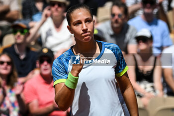 2023-05-30 - Diane PARRY of France celebrates his point during the third day of Roland-Garros 2023, Grand Slam tennis tournament, on May 30, 2023 at Roland-Garros stadium in Paris, France - TENNIS - ROLAND GARROS 2023 - WEEK 1 - INTERNATIONALS - TENNIS