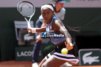 2023-05-30 - Coco Gauff of USA during day 3 of the 2023 French Open, Roland-Garros 2023, second Grand Slam tennis tournament of the year, on May 30, 2023 at Stade Roland-Garros in Paris, France - TENNIS - ROLAND GARROS 2023 - WEEK 1 - INTERNATIONALS - TENNIS