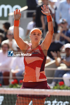 2023-05-31 - Anna Blinkova of Russia celebrates her victory over Caroline Garcia of France during day 4 of the 2023 French Open, Roland-Garros 2023, second Grand Slam tennis tournament of the year, on May 31, 2023 at Stade Roland-Garros in Paris, France - TENNIS - ROLAND GARROS 2023 - WEEK 1 - INTERNATIONALS - TENNIS
