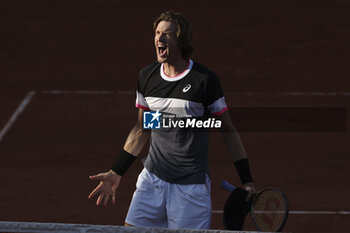 2023-06-01 - Nicolas Jarry of Chile celebrates his victory over Tommy Paul of USA during day 5 of the 2023 French Open, Roland-Garros 2023, second Grand Slam tennis tournament of the year, on June 1, 2023 at Stade Roland-Garros in Paris, France - TENNIS - ROLAND GARROS 2023 - WEEK 1 - INTERNATIONALS - TENNIS