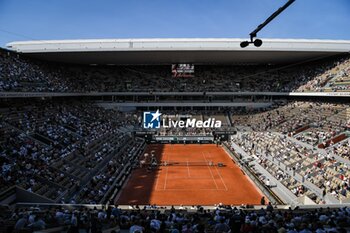 2023-06-01 - General view of Court Philippe Chatrier during the fifth day of Roland-Garros 2023, Grand Slam tennis tournament, on June 01, 2023 at Roland-Garros stadium in Paris, France - TENNIS - ROLAND GARROS 2023 - WEEK 1 - INTERNATIONALS - TENNIS