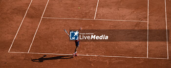 2023-06-02 - Novak Djokovic of Serbia serves during the French Open, Grand Slam tennis tournament on June 2, 2023 at Roland Garros stadium in Paris, France. Photo Victor Joly / DPPI - TENNIS - ROLAND GARROS 2023 - WEEK 1 - INTERNATIONALS - TENNIS