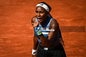 2023-06-03 - Coco GAUFF of United States celebrates his victory during the seventh day of Roland-Garros 2023, Grand Slam tennis tournament, on June 03, 2023 at Roland-Garros stadium in Paris, France - TENNIS - ROLAND GARROS 2023 - WEEK 1 - INTERNATIONALS - TENNIS