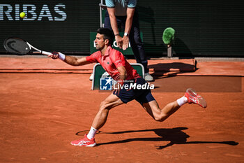 2023-06-04 - Novak DJOKOVIC of Serbia during the eighth day of Roland-Garros 2023, Grand Slam tennis tournament, on June 04, 2023 at Roland-Garros stadium in Paris, France - TENNIS - ROLAND GARROS 2023 - WEEK 2 - INTERNATIONALS - TENNIS