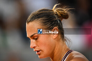 2023-06-04 - Aryna SABALENKA of Belarus during the eighth day of Roland-Garros 2023, Grand Slam tennis tournament, on June 04, 2023 at Roland-Garros stadium in Paris, France - TENNIS - ROLAND GARROS 2023 - WEEK 2 - INTERNATIONALS - TENNIS