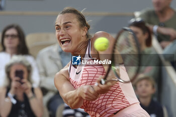 2023-06-04 - Aryna Sabalenka of Belarus during day 8 of the 2023 French Open, Roland-Garros 2023, second Grand Slam tennis tournament of the year, on June 4, 2023 at Stade Roland-Garros in Paris, France - TENNIS - ROLAND GARROS 2023 - WEEK 1 - INTERNATIONALS - TENNIS