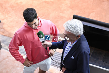 2023-06-04 - Carlos Alcaraz Garfia during an interview with Nelson Monfort during the French Open, Grand Slam tennis tournament on June 4, 2023 at Roland Garros stadium in Paris, France. Photo Victor Joly / DPPI - TENNIS - ROLAND GARROS 2023 - WEEK 1 - INTERNATIONALS - TENNIS