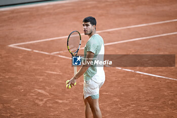 2023-06-06 - Carlos Alcaraz during the French Open, Grand Slam tennis tournament on June 6, 2023 at Roland Garros stadium in Paris, France. Photo Victor Joly / DPPI - TENNIS - ROLAND GARROS 2023 - WEEK 2 - INTERNATIONALS - TENNIS