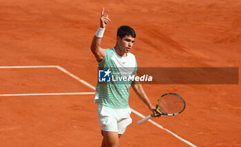 2023-06-09 - Carlos Alcaraz of Spain during the French Open 2023, Roland-Garros 2023, Grand Slam tennis tournament, on June 9, 2023 at Stade Roland-Garros in Paris, France - TENNIS - ROLAND GARROS 2023 - WEEK 2 - INTERNATIONALS - TENNIS