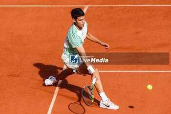 2023-06-09 - Carlos Alcaraz of Spain during the French Open 2023, Roland-Garros 2023, Grand Slam tennis tournament, on June 9, 2023 at Stade Roland-Garros in Paris, France - TENNIS - ROLAND GARROS 2023 - WEEK 2 - INTERNATIONALS - TENNIS