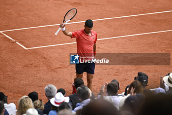 2023-06-11 - Novak Djokovic during the French Open final, Grand Slam tennis tournament on June 11, 2023 at Roland Garros stadium in Paris, France. Photo Victor Joly / DPPI - TENNIS - ROLAND GARROS 2023 - WEEK 2 - INTERNATIONALS - TENNIS