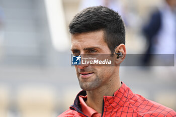 2023-06-11 - Novak Djokovic interviewed during the French Open final, Grand Slam tennis tournament on June 11, 2023 at Roland Garros stadium in Paris, France. Photo Victor Joly / DPPI - TENNIS - ROLAND GARROS 2023 - WEEK 2 - INTERNATIONALS - TENNIS