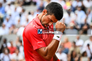 2023-06-11 - Novak DJOKOVIC of Serbia celebrates his point during the Rolex Monte-Carlo, ATP Masters 1000 tennis event on April 16, 2023 at Monte-Carlo Country Club in Roquebrune Cap Martin, France - TENNIS - ROLEX MONTE CARLO MASTERS 2023 - INTERNATIONALS - TENNIS