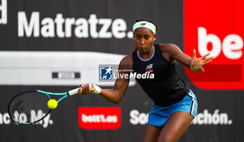 2023-06-20 - Coco Gauff of the United States in action during the first round of the 2023 bett1 Open, WTA 500 tennis tournament on June 20, 2023 in Berlin, Germany - TENNIS - WTA - BETT1 OPEN 2023 - INTERNATIONALS - TENNIS