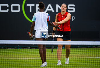 2023-06-21 - Jule Niemeier of Germany & Noma Noha Akugue of Germany playing doubles at the 2023 bett1 Open, WTA 500 tennis tournament on June 21, 2023 in Berlin, Germany - TENNIS - WTA - BETT1 OPEN 2023 - INTERNATIONALS - TENNIS