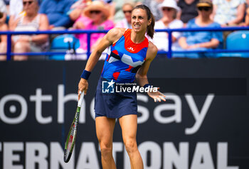 2023-06-27 - Petra Martic of Croatia in action during the first round of the 2023 Rothesay International, WTA 500 tennis tournament on June 27, 2023 at Devonshire Park in Eastbourne, England - TENNIS - WTA - ROTHESAY INTERNATIONAL 2023 - INTERNATIONALS - TENNIS