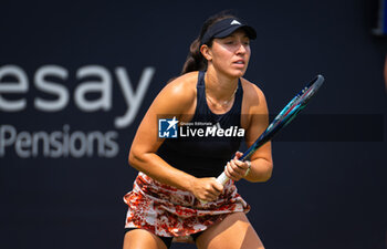 2023-06-28 - Jessica Pegula of the United States in action during the second round of the 2023 Rothesay International, WTA 500 tennis tournament on June 28, 2023 at Devonshire Park in Eastbourne, England - TENNIS - WTA - ROTHESAY INTERNATIONAL 2023 - INTERNATIONALS - TENNIS