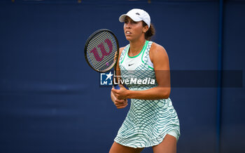 2023-06-28 - Madison Keys of the United States in action during the second round of the 2023 Rothesay International, WTA 500 tennis tournament on June 28, 2023 at Devonshire Park in Eastbourne, England - TENNIS - WTA - ROTHESAY INTERNATIONAL 2023 - INTERNATIONALS - TENNIS