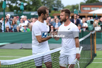 2023-07-03 - Corentin Moutet (Fra) winning over Richard Gasquet (Fra) during the 2023 Wimbledon Championships on July 3, 2023 at All England Lawn Tennis & Croquet Club in Wimbledon, England - TENNIS - WIMBLEDON 2023 - INTERNATIONALS - TENNIS