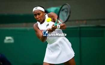 2023-07-03 - Coco Gauff of the United States during the 2023 Wimbledon Championships on July 3, 2023 at All England Lawn Tennis & Croquet Club in Wimbledon, England - TENNIS - WIMBLEDON 2023 - INTERNATIONALS - TENNIS