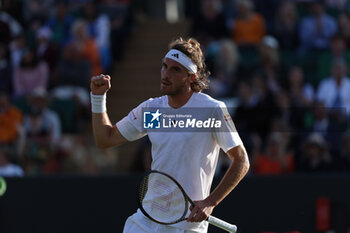 2023-07-05 - Stefanos Tsitsipas (Gre) during the 2023 Wimbledon Championships on July 3, 2023 at All England Lawn Tennis & Croquet Club in Wimbledon, England - TENNIS - WIMBLEDON 2023 - INTERNATIONALS - TENNIS
