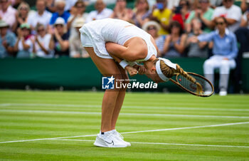 2023-07-08 - Petra Kvitova of the Czech Republic in action during the third round of the 2023 Wimbledon Championships on July 8, 2023 at All England Lawn Tennis & Croquet Club in Wimbledon, England - TENNIS - WIMBLEDON 2023 - INTERNATIONALS - TENNIS