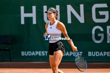 2023-07-20 - Elins Avanesyan (RUS) shows her happiness after the fourth day main draw match of WTA250 Hungarian Gran Prix Tennis win Vs. Anna Siskova (CZE) on July 20th, 2023 at Romai Teniszakademia , Budapest, Hungary - WTA 250 - HUNGARIAN GRAND PRIX - INTERNATIONALS - TENNIS