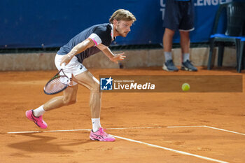 2023-07-28 - David Goffin in action during an quarter of finals of Internazionali di Verona - ATP Challenger 100 tennis tournament at Circolo Tennis Scaligero in Verona on July 28, 2023, Verona Italy. - ATP CHALLENGER 100 - INTERNAZIONALI DI VERONA - STEFANO NAPOLITANO VS DAVID GOFFIN  - INTERNATIONALS - TENNIS