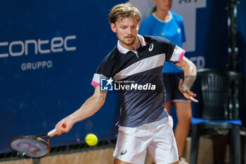 2023-07-28 - David Goffin in action during an quarter of finals of Internazionali di Verona - ATP Challenger 100 tennis tournament at Circolo Tennis Scaligero in Verona on July 28, 2023, Verona Italy. - ATP CHALLENGER 100 - INTERNAZIONALI DI VERONA - STEFANO NAPOLITANO VS DAVID GOFFIN  - INTERNATIONALS - TENNIS