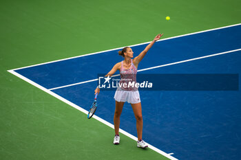 2023-08-07 - Karolina Pliskova of the Czech Republic in action during the first round of the 2023 Omnium Banque Nationale, WTA 1000 tennis tournament on August 7, 2023 in Montreal, Canada - TENNIS - WTA - OMNIUM BANQUE NATIONALE 2023 - INTERNATIONALS - TENNIS