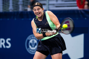 2023-08-07 - Jelena Ostapenko of Latvia during the first round of the 2023 Omnium Banque Nationale, WTA 1000 tennis tournament on August 7, 2023 in Montreal, Canada - TENNIS - WTA - OMNIUM BANQUE NATIONALE 2023 - INTERNATIONALS - TENNIS