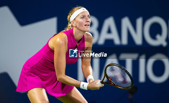 2023-08-09 - Petra Kvitova of the Czech Republic in action against Camila Giorgi of Italy during the second round of the 2023 Omnium Banque Nationale, WTA 1000 tennis tournament on August 9, 2023 in Montreal, Canada - TENNIS - WTA - OMNIUM BANQUE NATIONALE 2023 - INTERNATIONALS - TENNIS