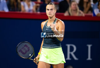 2023-08-09 - Aryna Sabalenka of Belarus in action against Petra Martic of Croatia during the second round of the 2023 Omnium Banque Nationale, WTA 1000 tennis tournament on August 9, 2023 in Montreal, Canada - TENNIS - WTA - OMNIUM BANQUE NATIONALE 2023 - INTERNATIONALS - TENNIS