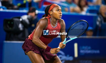 2023-08-17 - Coco Gauff of the United States in action during the third round of the 2023 Western & Southern Open, WTA 1000 tennis tournament on August 17, 2023 in Cincinnati, United States - TENNIS - WTA - WESTERN & SOUTHERN OPEN 2023 - INTERNATIONALS - TENNIS