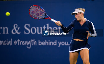 2023-08-16 - Donna Vekic of Croatia in action during the second round of the 2023 Western & Southern Open, WTA 1000 tennis tournament on August 16, 2023 in Cincinnati, United States - TENNIS - WTA - WESTERN & SOUTHERN OPEN 2023 - INTERNATIONALS - TENNIS