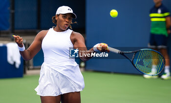 2023-08-28 - Taylor Townsend of the United States in action during the first round of the 2023 US Open Tennis Championships, Grand Slam tennis tournament on August 28, 2023 at USTA National Tennis Center in New York, United States - TENNIS - US OPEN 2023 - INTERNATIONALS - TENNIS