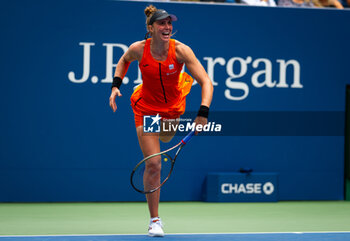 2023-08-28 - Beatriz Haddad Maia of Brazil in action during the first round of the 2023 US Open Tennis Championships, Grand Slam tennis tournament on August 28, 2023 at USTA National Tennis Center in New York, United States - TENNIS - US OPEN 2023 - INTERNATIONALS - TENNIS