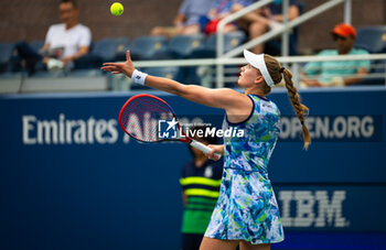 2023-08-28 - Elena Rybakina of Kazakhstan in action during the first round of the 2023 US Open Tennis Championships, Grand Slam tennis tournament on August 28, 2023 at USTA National Tennis Center in New York, United States - TENNIS - US OPEN 2023 - INTERNATIONALS - TENNIS