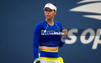 2023-08-28 - Ajla Tomljanovic of Australia in action during the first round of the 2023 US Open Tennis Championships, Grand Slam tennis tournament on August 28, 2023 at USTA National Tennis Center in New York, United States - TENNIS - US OPEN 2023 - INTERNATIONALS - TENNIS