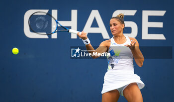 2023-08-28 - Panna Udvardy of Hungary in action during the first round of the 2023 US Open Tennis Championships, Grand Slam tennis tournament on August 28, 2023 at USTA National Tennis Center in New York, United States - TENNIS - US OPEN 2023 - INTERNATIONALS - TENNIS