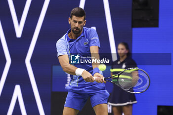 2023-08-28 - Novak Djokovic of Serbia during day 1 of the 2023 US Open Tennis Championships, Grand Slam tennis tournament on August 28, 2023 at USTA Billie Jean King National Tennis Center in New York, United States - TENNIS - US OPEN 2023 - INTERNATIONALS - TENNIS