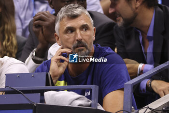 2023-08-28 - Goran Ivanisevic, coach of Novak Djokovic of Serbia during day 1 of the 2023 US Open Tennis Championships, Grand Slam tennis tournament on August 28, 2023 at USTA Billie Jean King National Tennis Center in New York, United States - TENNIS - US OPEN 2023 - INTERNATIONALS - TENNIS