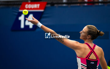 2023-08-29 - Karolina Pliskova of the Czech Republic in action during the first round of the 2023 US Open Tennis Championships, Grand Slam tennis tournament on August 29, 2023 at USTA National Tennis Center in New York, United States - TENNIS - US OPEN 2023 - INTERNATIONALS - TENNIS