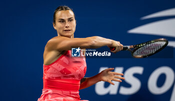 2023-08-29 - Aryna Sabalenka of Belarus in action during the first round of the 2023 US Open Tennis Championships, Grand Slam tennis tournament on August 29, 2023 at USTA National Tennis Center in New York, United States - TENNIS - US OPEN 2023 - INTERNATIONALS - TENNIS
