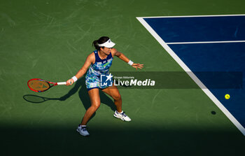 2023-08-30 - Lin Zhu of China in action during the second round of the 2023 US Open Tennis Championships, Grand Slam tennis tournament on August 30, 2023 at USTA National Tennis Center in New York, United States - TENNIS - US OPEN 2023 - INTERNATIONALS - TENNIS