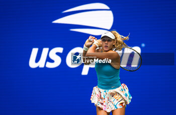 2023-08-30 - Mirra Andreeva of Russia in action during the second round of the 2023 US Open Tennis Championships, Grand Slam tennis tournament on August 30, 2023 at USTA National Tennis Center in New York, United States - TENNIS - US OPEN 2023 - INTERNATIONALS - TENNIS