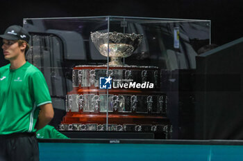 2023-09-12 - The Cup on stage during Davis Cup 2023 Group A in Bologna 12/09/23 at the Unipol Arena - DAVIS CUP - SWEDEN VS CHILE - INTERNATIONALS - TENNIS