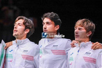 2023-09-13 - Italy Tennis Team at during Davis Cup 2023 Group A match between Canada Tennis Team at the Unipol Arena in Bologna on 13/09/23 - DAVIS CUP - CANADA VS ITALY - INTERNATIONALS - TENNIS