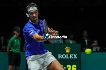 2023-09-13 - Lorenzo Sonego (Italy) during Davis Cup 2023 Group A match between Alexis Galarneau (CAN) at the Unipol Arena in Bologna on 13/09/23 - DAVIS CUP - CANADA VS ITALY - INTERNATIONALS - TENNIS