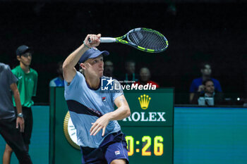 2023-09-14 - Leo Borg (SWE) during Davis Cup 2023 Group A match between at the Unipol Arena in Bologna on 14/09/23 - DAVIS CUP - CANADA VS SWEDEN - INTERNATIONALS - TENNIS